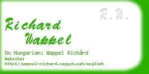 richard wappel business card